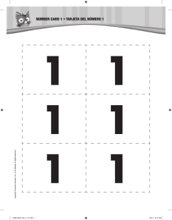 NUMBER CARD 1 &bull; TARJETA DEL N&Uacute;MERO 1