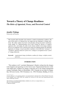 Toward a Theory of Change Readiness