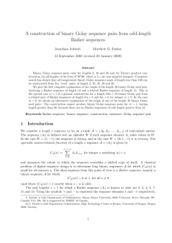 A construction of binary Golay sequence pairs from odd