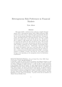 Heterogeneous Risk Preferences in Financial Markets