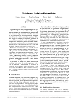 Modeling and Emulation of Internet Paths