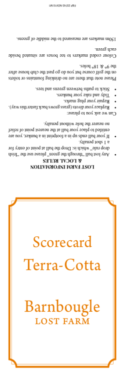 the Lost Farm Terra Cotta Scorecard