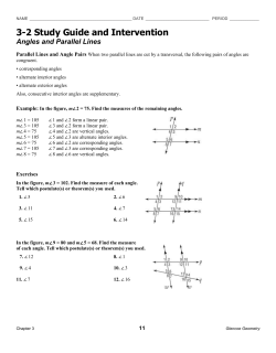3-2 Skills Practice Angles and Parallel Lines