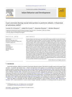 Gaze aversion during social interaction in preterm infants: A function