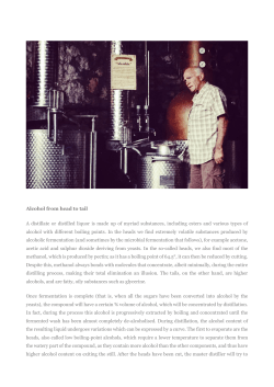 Alcohol from head to tail A distillate or distilled liquor is made