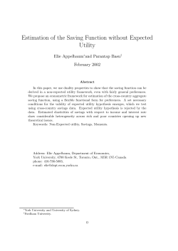 Estimation of the Saving Function without Expected Utility