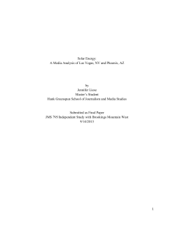 Solar Energy - University of Nevada, Las Vegas