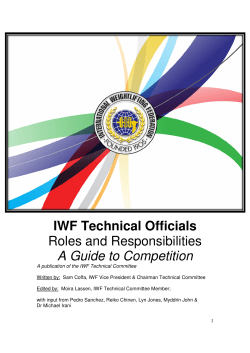 IWF Technical Officials Roles and Responsibilities A Guide to