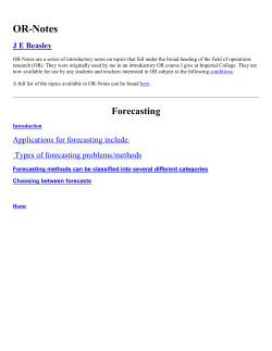 Forecasting - Faculty Personal Homepage
