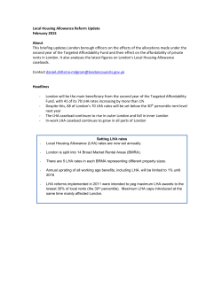 Local Housing Allowance Reform Update February 2015 About This