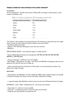 MOBILE WEBSITE FOR INTERACTIVE GAME CONCEPT