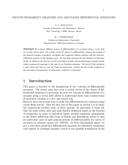 1 SMOOTH PROBABILITY MEASURES AND ASSOCIATED
