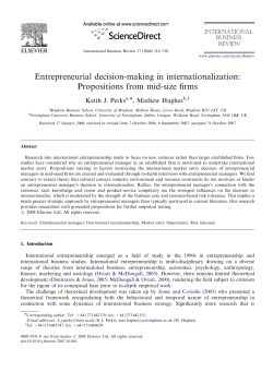 Entrepreneurial decision-making in internationalization