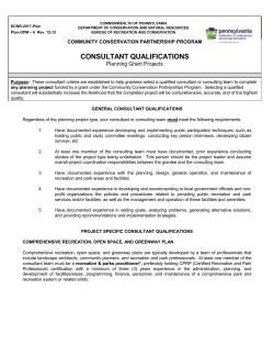 Consultant Qualifications
