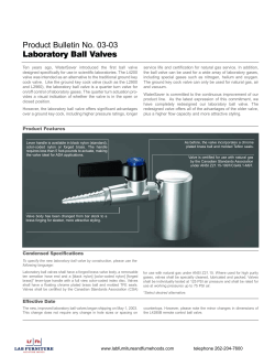 Ball Valves Catalog - Lab Furniture and Fume Hoods
