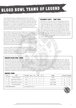 BLOOD BOWL TEAMS OF LEGEND