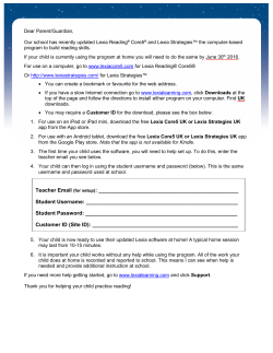 Lexia Reading Parent Letter