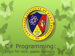C# Programming: Logic for rock, paper, scissors