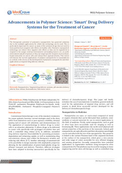 Advancements in Polymer Science: `Smart` Drug
