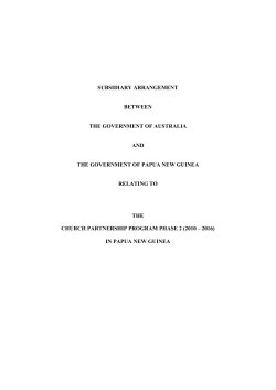 subsidiary arrangement - Department of Foreign Affairs and Trade