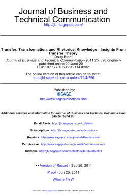 Technical Communication Journal of Business and