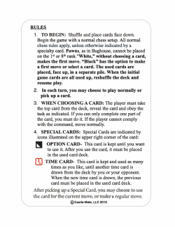 RULES 1 . TO BEGIN: Shuffle and p lace cards face down. Begin the