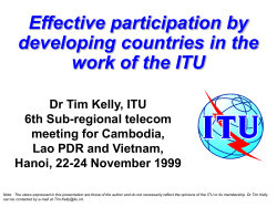 Effective participation by developing countries in the work of the ITU