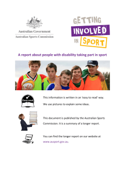A report about people with disability taking part in sport