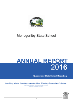 Annual Report 2016 - Monogorilby State School
