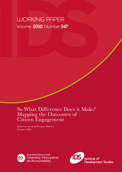 Mapping the Outcomes of Citizen Engagement