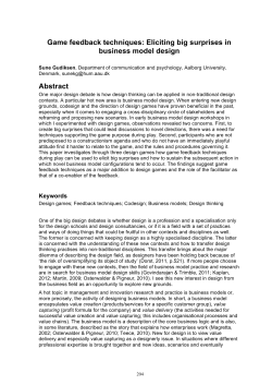 Game feedback techniques: Eliciting big surprises in business
