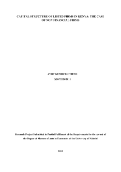 Capital structure of listed firms in Kenya: the case