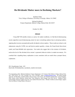 Are Dividends Dead - the Babson College Faculty Web Server