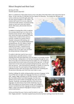 Kikori Hospital and their boat By Brian W. Ellis Swinfen Systems