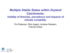 Multiple Stable States, Resilience and Shocks within the Goulburn