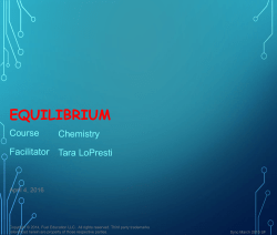 The Equilibrium Constant