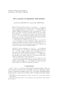 On a system of equations with primes