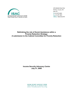 Rethinking The Role Of Social Assistance Within A Poverty