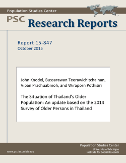 The Situation of Thailand`s Older Population