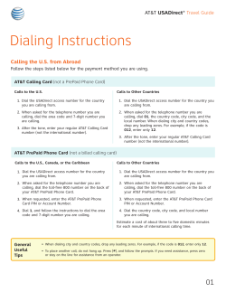Dialing Instructions