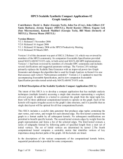 HPCS Scalable Synthetic Compact Applications