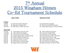 2015 Wingham Hitmen Co-Ed Tournament Schedule Libro Field