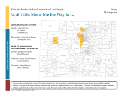 Show Me the Way to .... Instructional Unit