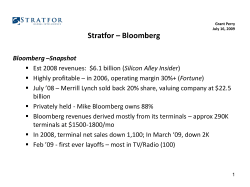 Stratfor &ndash; Bloomberg Bloomberg