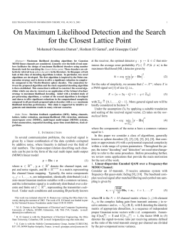 On Maximum Likelihood Detection and the Search for the
