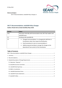 eduGAIN Policy Changes Authors: Nicole Harris