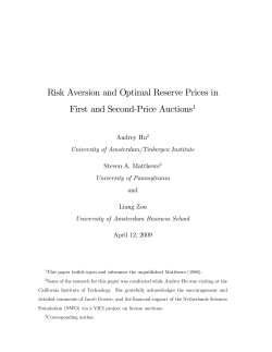 Risk Aversion and Optimal Reserve Prices in First