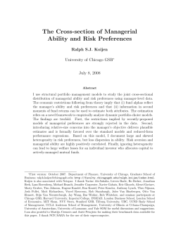 The Cross-section of Managerial Ability and Risk Preferences