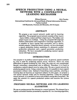 Speech Production Using A Neural Network with a Cooperative