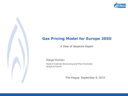 Gas Pricing Model for Europe 2050